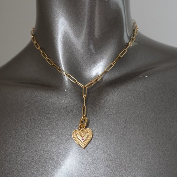 Roberto Coin 18K Venetian Princess Diamond Heart Lariat Necklace 17" $7,000 - Picture 4 of 13